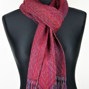 Red Silk and Cashmere Scarf