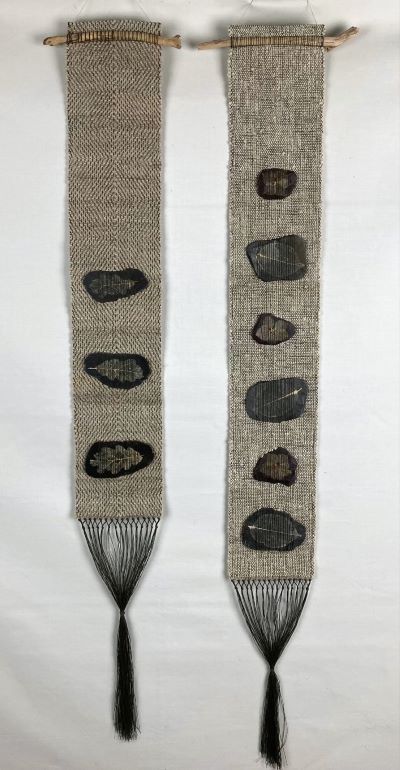 flax and slate wall hanging