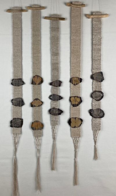 flax and slate wall hanging